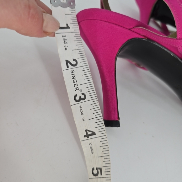 Yves Saint Laurent pink strappy sandles skinny heels size 10 - Picture 5 of 7